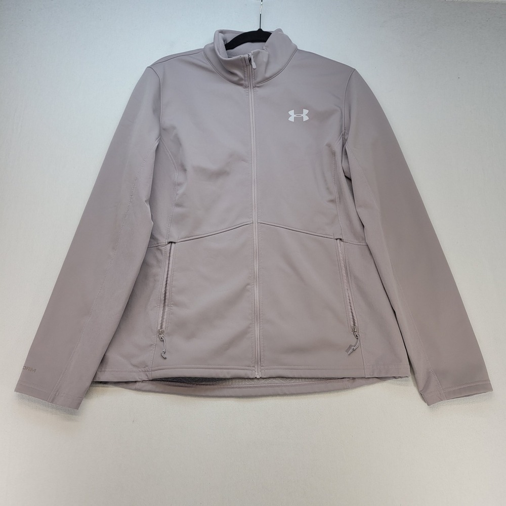 Under Armour Storm Jacket Womens Large Lavender ColdGear Fitted Full Zip